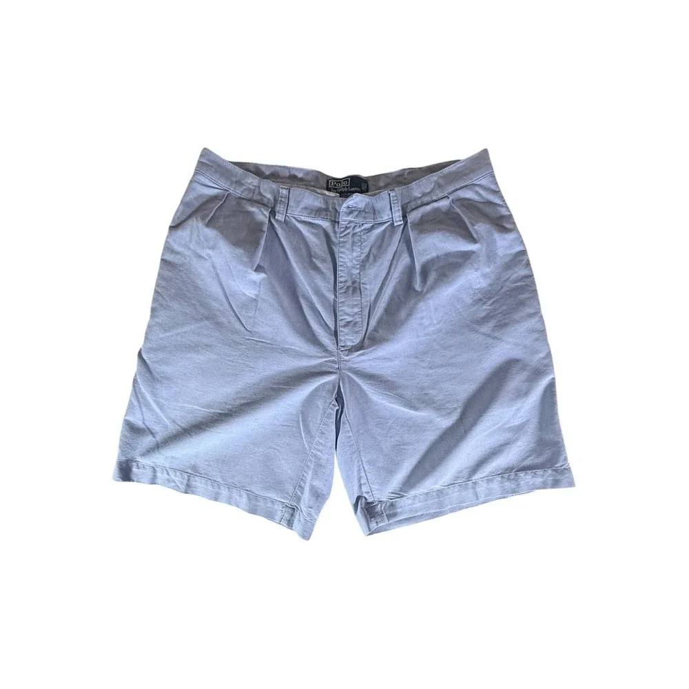 VINTAGE Polo Ralph Lauren Tyler Shorts Size 36 Blue 9 Inch Preppy Mens